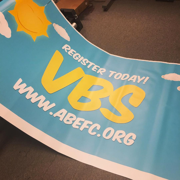 vbs banner on the printer machine