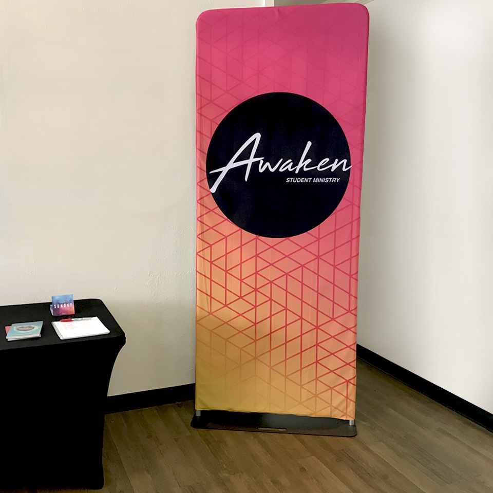 indoor fabric tension display printed 2 sided
