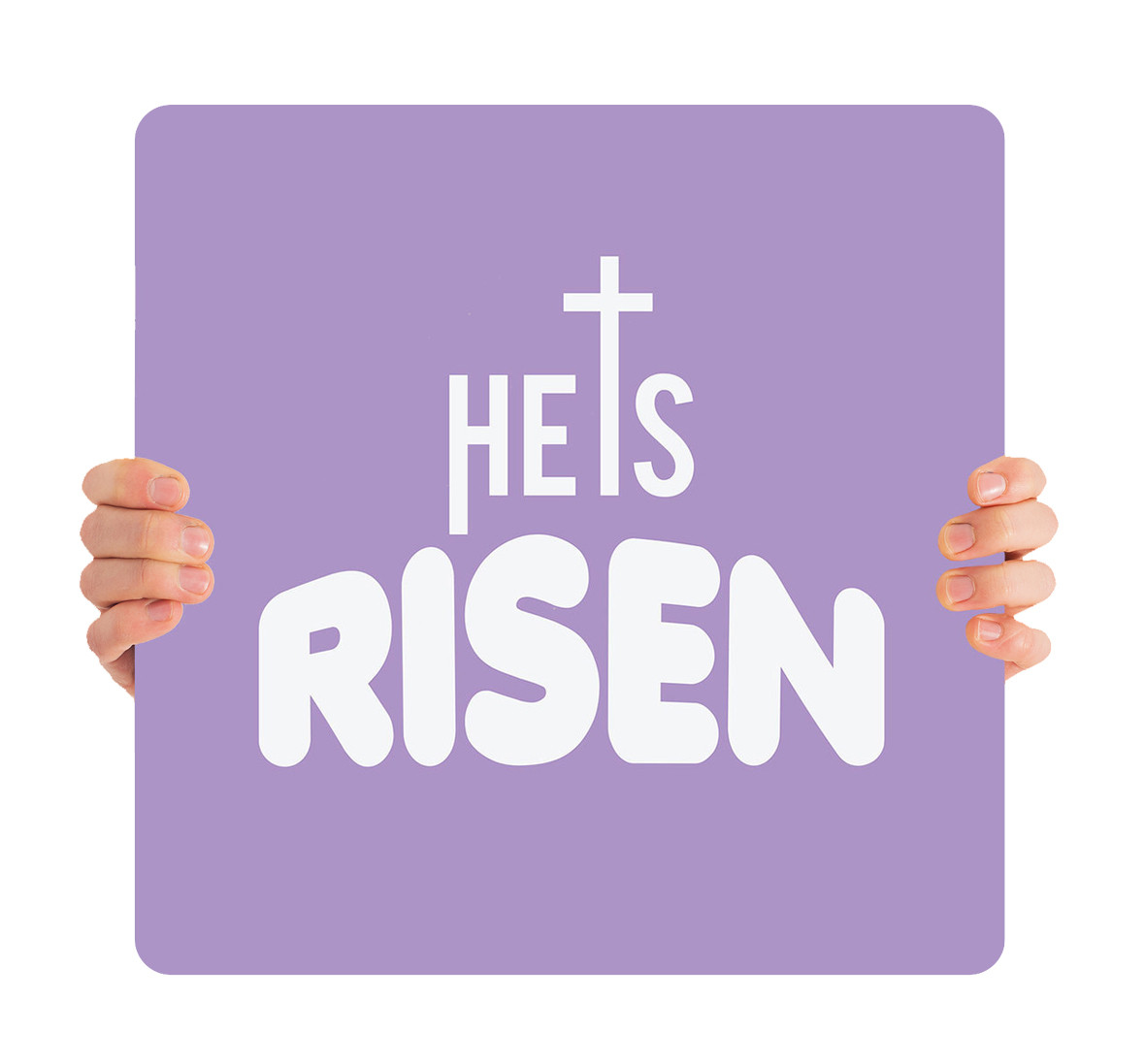 HHE001 He is Risen purple Church Banners