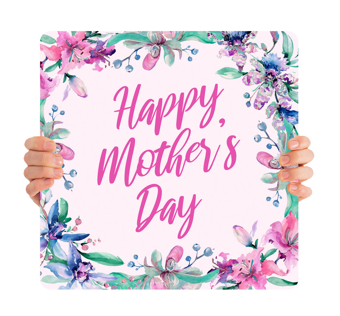 MD097 Happy Mother's Day - Pink Flowers - Church Banners