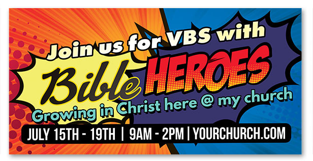 Vbs Banner Bible Heroes Church Banners