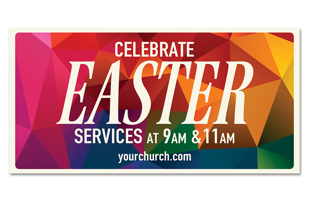 Outdoor Vinyl Multicolor Easter Church Banners