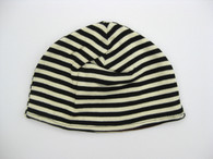 Reversible Hat in Black/Milk Stripes 