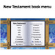 Screen shot of the New Testament menu, you can pick any book and chapter using the controls on your DVD remote or computer mouse - New King James Bible on DVD, Dramatized, Deluxe Edition