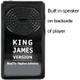 Back view showing the built in speaker, you can listen using the built in speaker or use the ear buds which are included - Electronic King James Version Voice Only Audio Bible player by Stephen Johnston