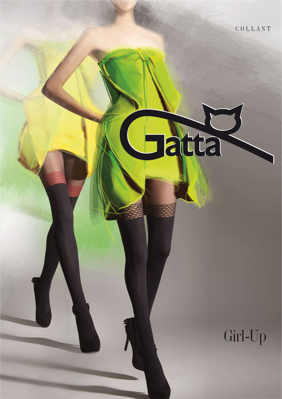 GATTA Girl-Up 19 Patterned Tights Imitating Stockings - Gatta