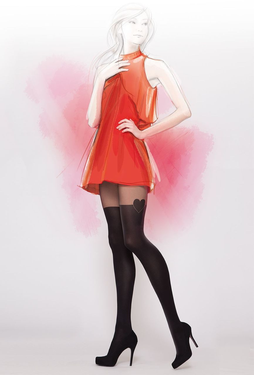 heart pattern tights