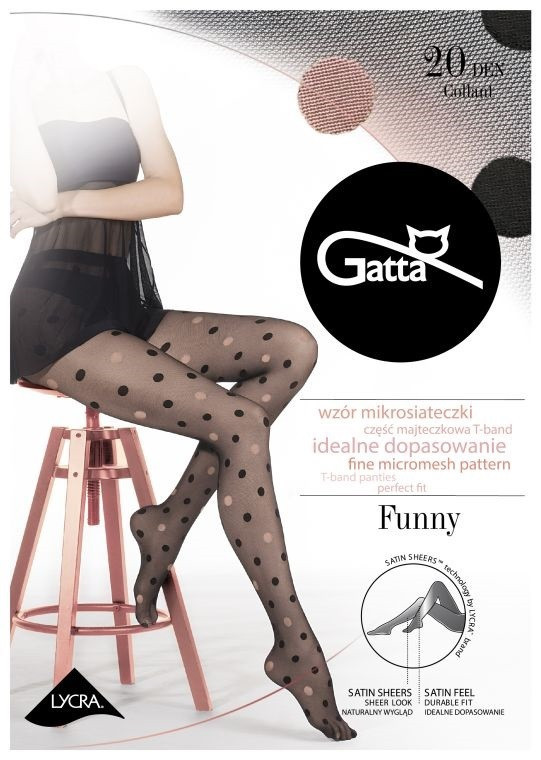 GATTA Funny 07A Polka Dots Pattern Tights 20 Den - Gatta Hosiery