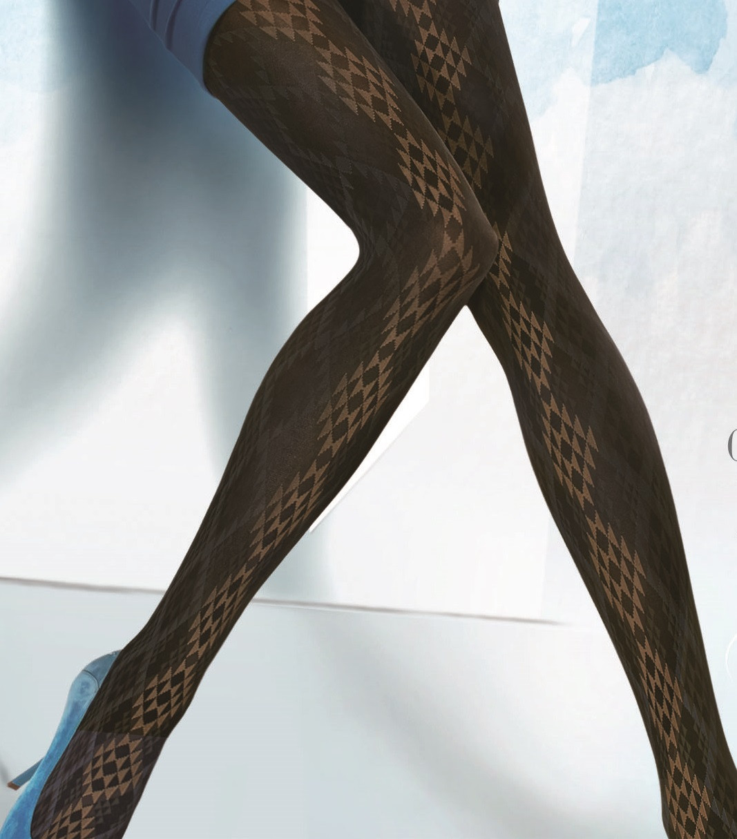 Opaque Patterned Tights - 40 den - LORIEN 01