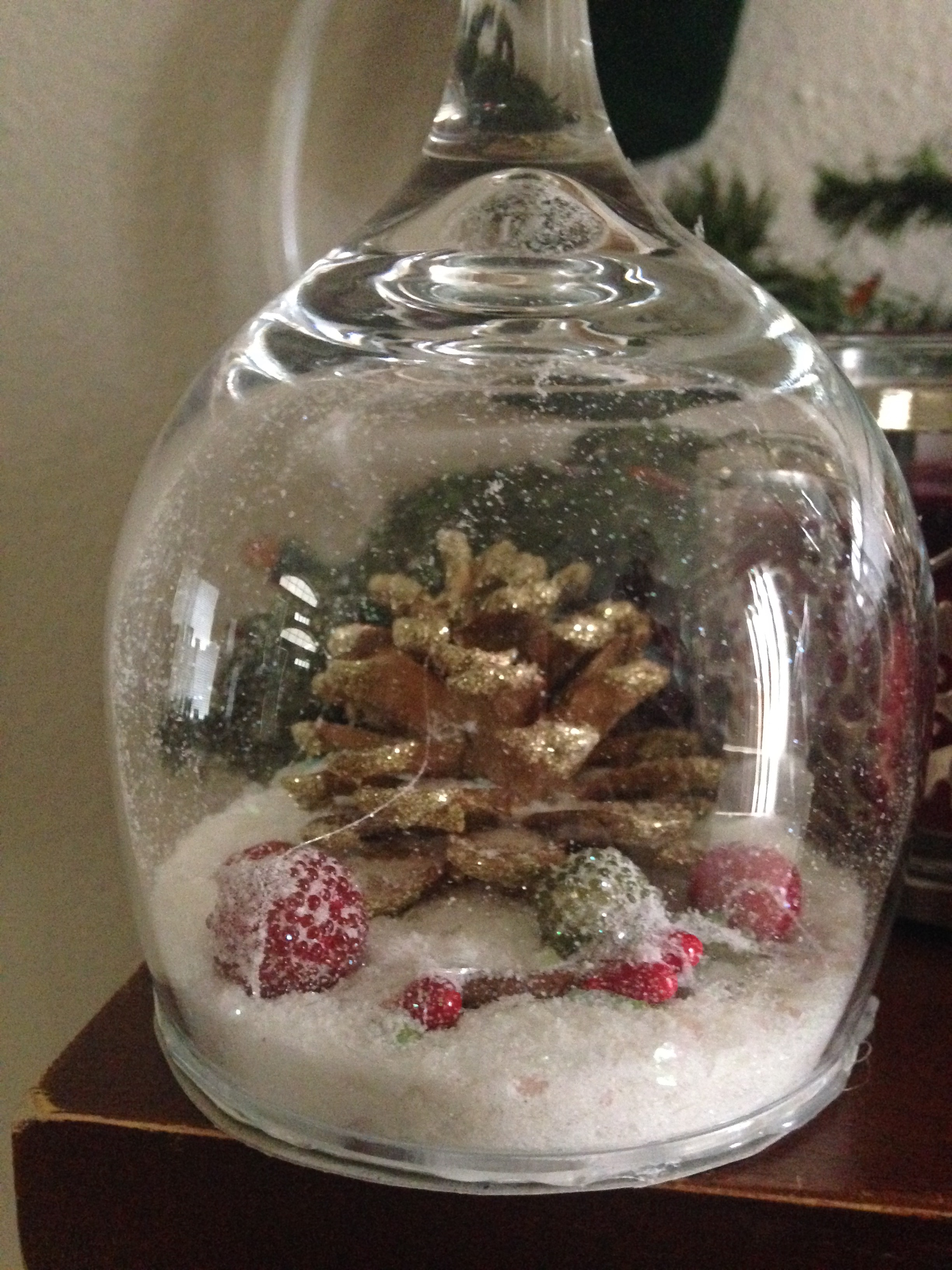 DIY Wine Glass Snow Globes - Anika Burke