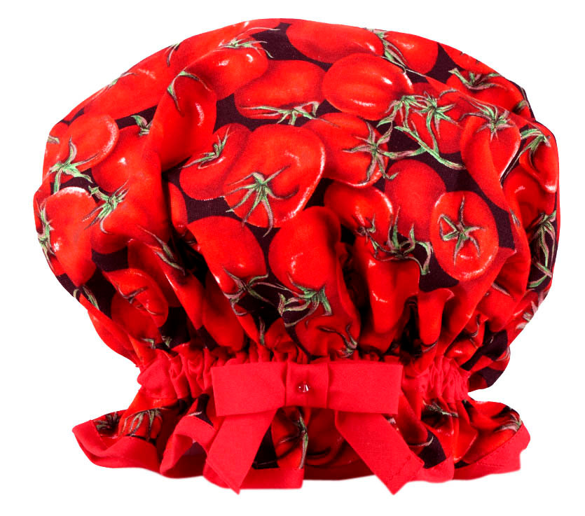 red shower cap