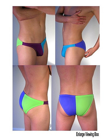 "FOUR COLOR SPLIT BIKINI OR THONG" ( 24 Color Combination Selections) Customize Front Cut, Side Width, and Back Cut