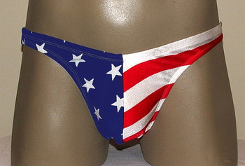 MENS RED WHITE N BLUE US FLAG SWIMWEAR- Customize Front Cut, Side Width, and Back Cut
