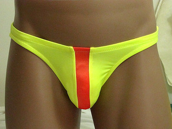 MENS ACCENT STRIPE BIKINI OR THONG ( 30 color selections)Customize Front Cut, Side Width, and Back Cut