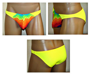 BIKIN SWIMWEAR OR THONG - CONTRAST PRINT POUCH ( 59 Prints and 30 Solid Color Selections) Customize Front Cut, Side Width, and Back Cut
