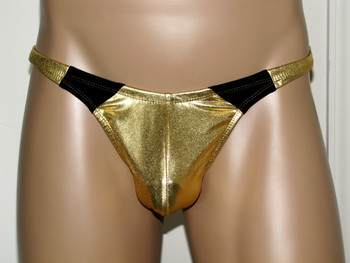 Mens Metallic Contour Bikini With Inserts ( 6 Color Selections)Customize Front Cut, Side Width, and Back Cut
