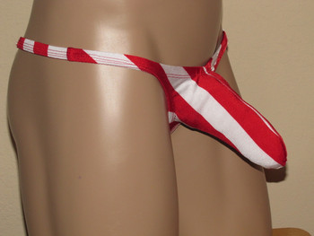TORPEDO BIKINI ( ENHANCED FRONT POUCH) 2 STRIPE SELECTIONS. Customize side width, and back cut.
