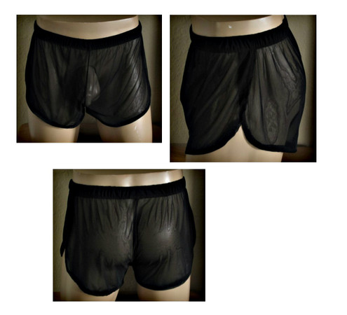 Mens Sheer Split Side Shorts