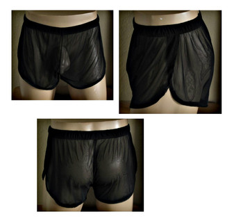Mens Sheer Split Side Shorts Cover up (31 sheer colors)