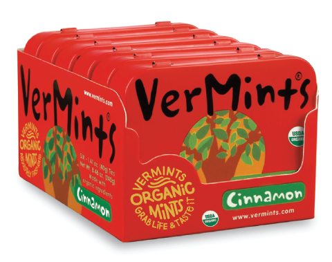 VerMints Organic Breath Mints Cinnamon Large Tin 6pack