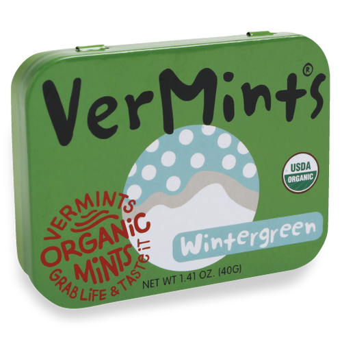 VerMints Organic Breath Mints Wintergreen Large Tin 1.41 oz