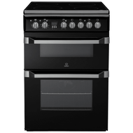 Indesit Advance ID60C2KS Electric Cooker with Ceramic Hob - Black - B/B Rated - GRADED