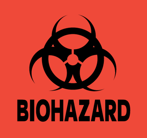 3-pack 4-inch DOT Sticker - Neon Orange Biohazard