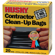 POLY AMERICA HK42WC020B 3 MIL 20 COUNT CONTRACTORS CLEAN UP BAGS