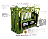 Powder River XL Auto Squeeze Chute, with Self-Catch Head Gate (MANY SIZES AVAILABLE IN-STORE ONLY, CONTACT STEVE AT L.A. HEARNE CO. KING CITY 831-385-4841; CONTACT TINA AT L.A. HEARNE CO. PRUNEDALE 831-663-1572)