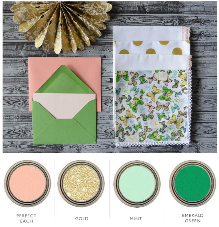 Pink, Gold & Green Color Palette w/ Matching Wedding 