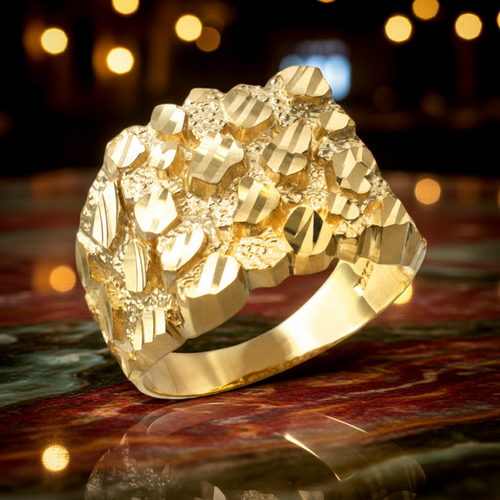 Gold Square DC Nugget Ring