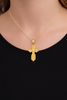 Gold Eastern Orthodox St. Olga Cross Pendant Necklace