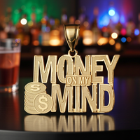 Solid Gold 'Money On My Mind' Hip Hop Pendant Diamond-Cut