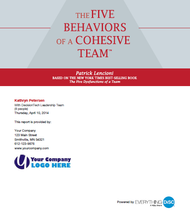 The Five Behaviors of a Cohesive Team Profile