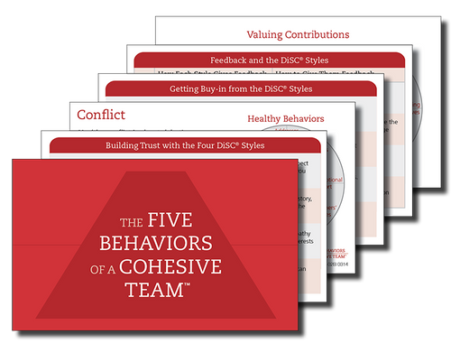 The Five Behaviors of a Cohesive Team Take Away Cards