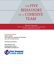 The Five Behaviors of a Cohesive Team Progress Report
