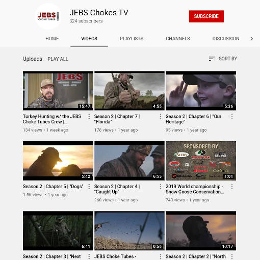 Jeb's Choke Tubes on YouTube
