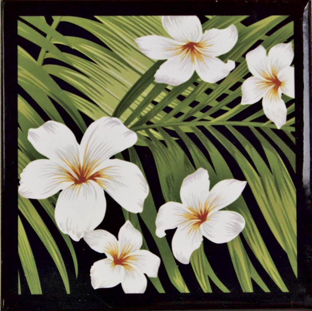 Islander Hawaii Ceramic Tile Trivet Plumeria Palm Buns Of Maui