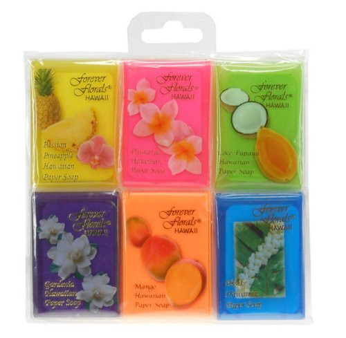 Hawaiian Forever Florals Paper Soap Assorted 6 Pack - Buns Of Maui