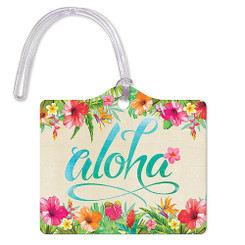 Hawaiian Die Cut ID Luggage Tag Aloha Floral