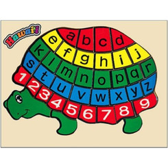 Hawaiian Childrens Wood Puzzle Turtle With Alphabet