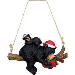 Alaska Polystone Christmas Ornament Hangin' Out Bears