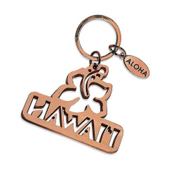 Copper Plated Zinc Alloy Hawaii Key Chain Aloha Hibiscus