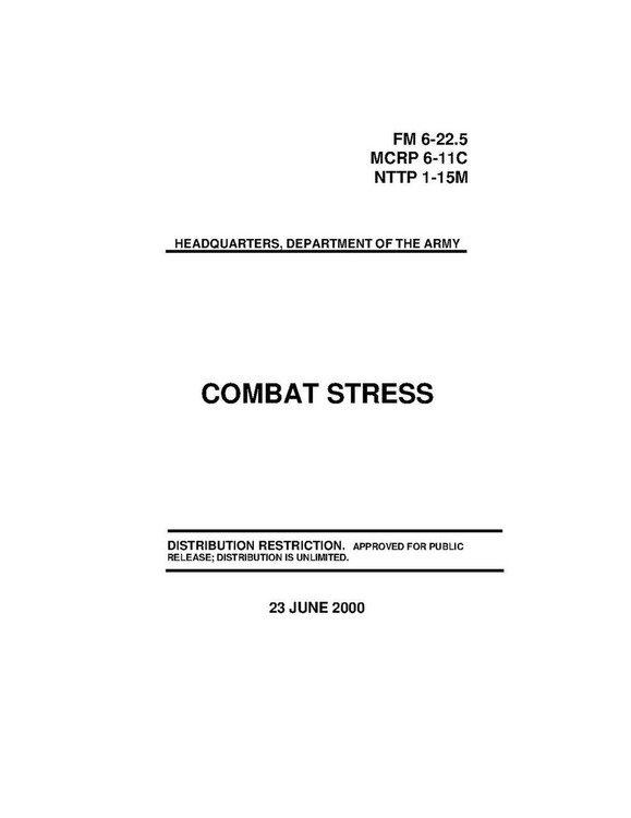 Combat Stress Military Guide Manual - ArmyNavyOutdoors.com