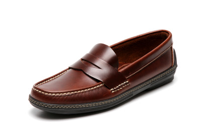 Men's handsewn Penny Driver Loafer in dk. brown leather.