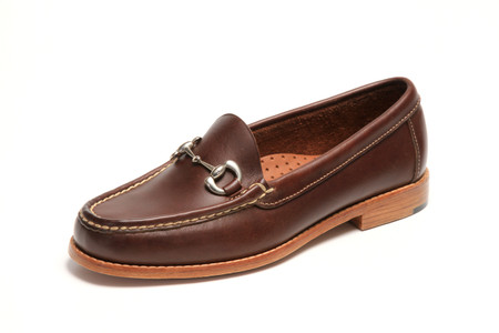 Women's handsewn Bit Loafer in Dark Brown Leather with Natural Leather Outsole.