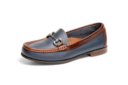 Women's Bit Comfort Loafer (Blue-Brown Leather)