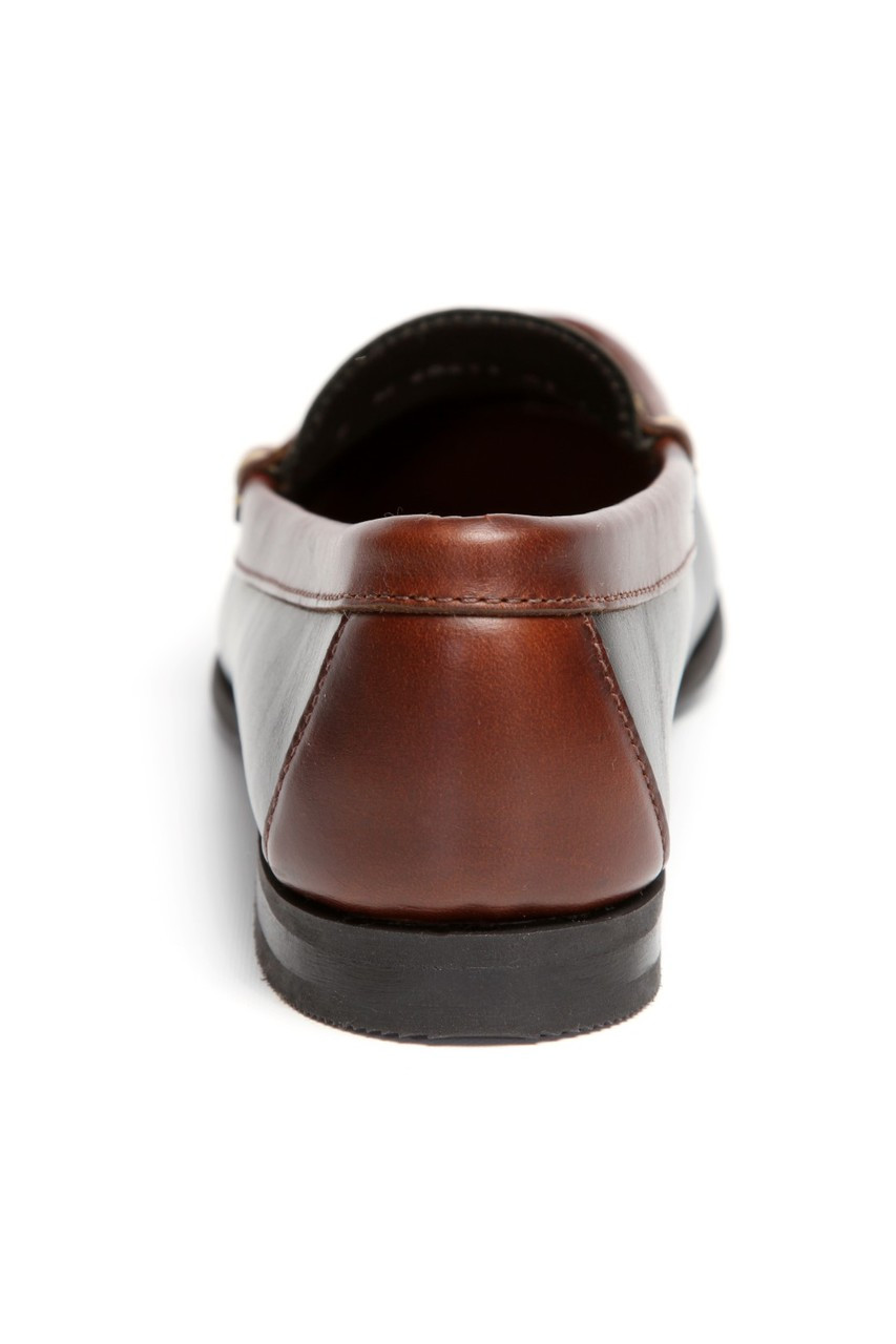 Women's Penny Comfort Loafer (Black-Brown Leather) - Handsewn Company