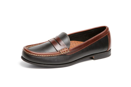Women's Penny Comfort Loafer (Black-Brown Leather)