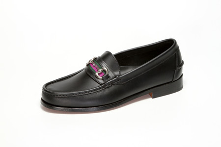 Men's Handsewn Bit Stripe Loafer in black leather